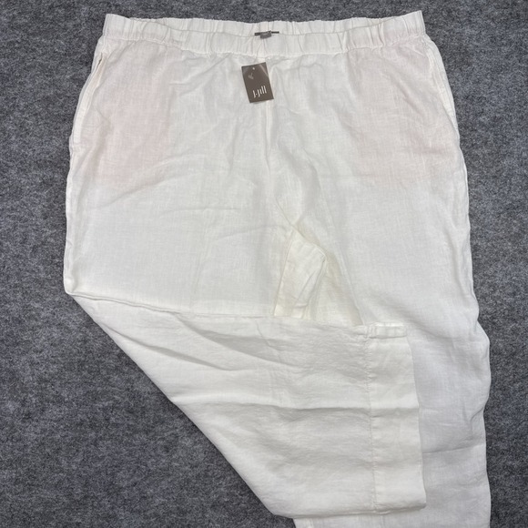 J. Jill Pants - NEW J Jill linen pants women's 1X white pull on cropped beach coastal lagenlook